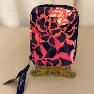 Vera Bradley Travel Pill Box Organizer Case - Katalina Pink Retired Print - Mint